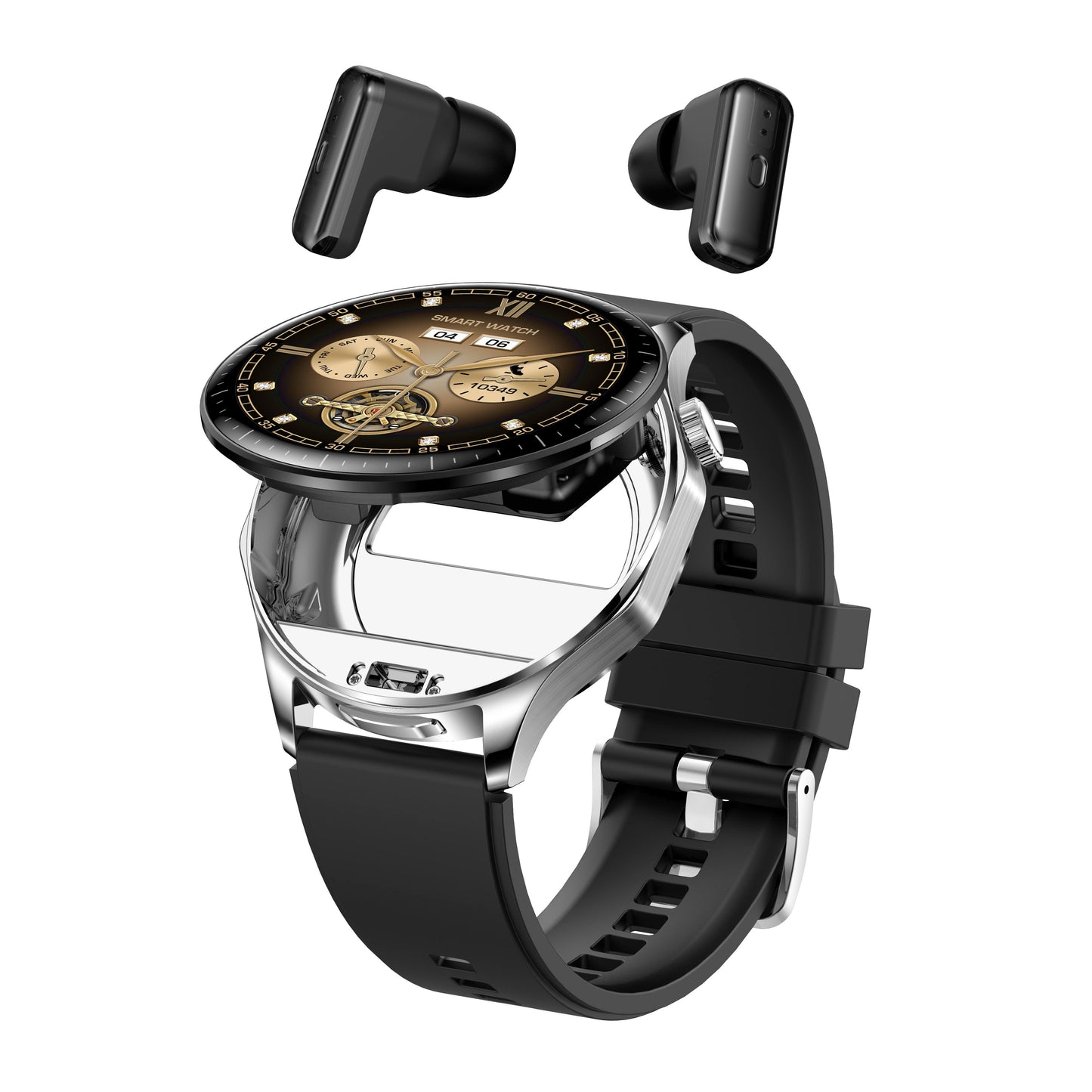 Smartwatch with Integrated Wireless Earbuds
