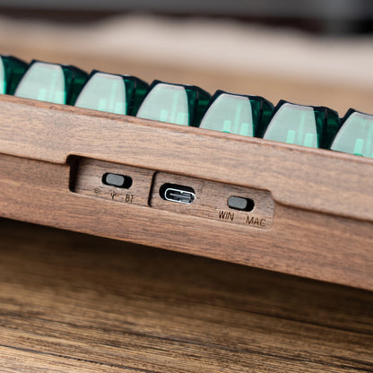 Keyboard with Wooden Case